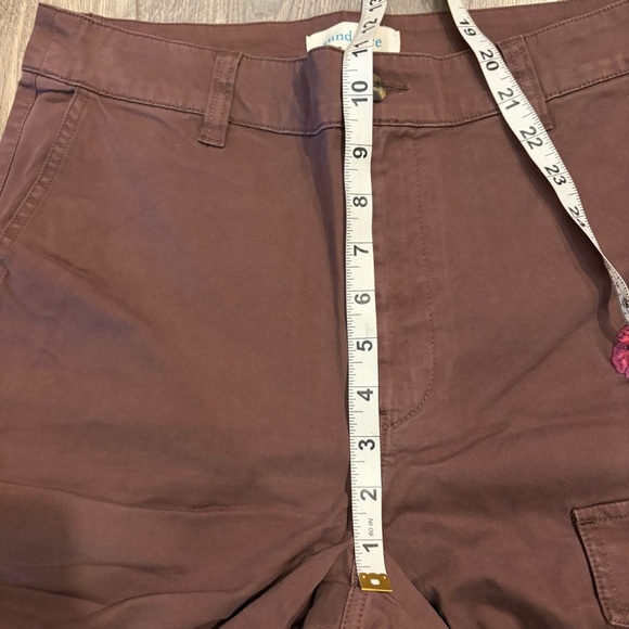 NEW Sundance Women’s Embroidered Cargo Pants 6 Dark Brown Boho Cotton Stretch - Picture 10 of 11